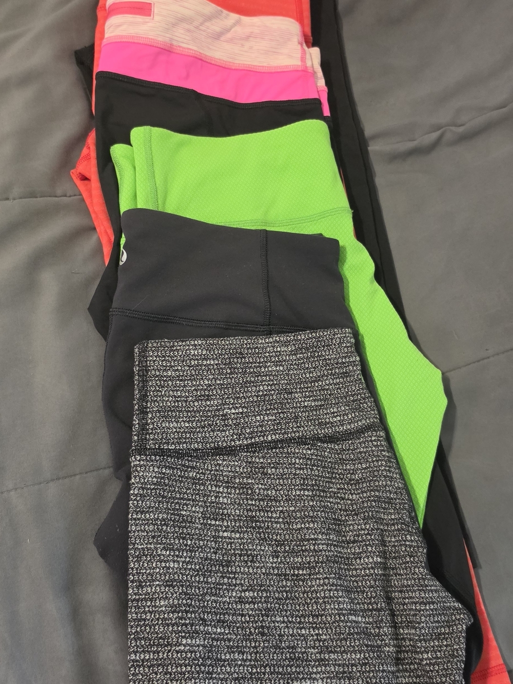 lululemon athletica Cropped Leggings in Neon Green, Hot Pink & Black (6 Pair)